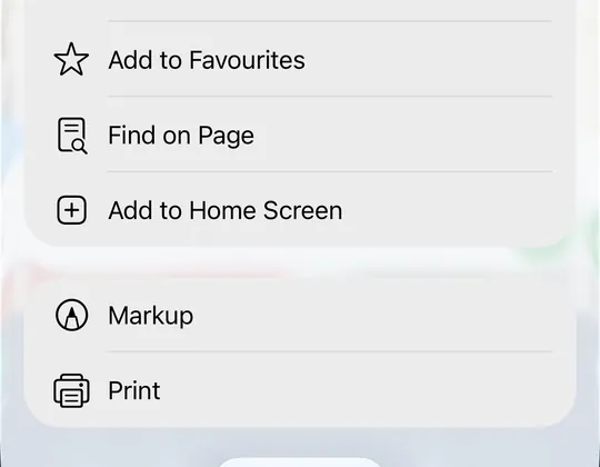 The Share sheet after View More: Add to Home Screen is in the list.